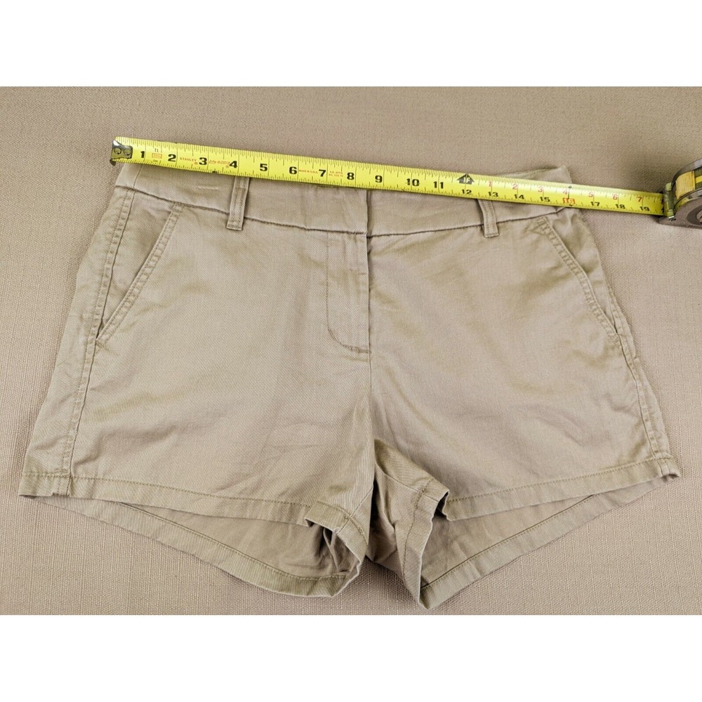 J. Crew Women's 8 Beige Tan Khaki Chino 100% Cotton Shorts 3.5" Inseam Mid Rise - Picture 7 of 11
